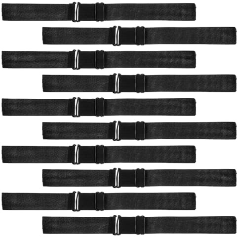 Guduling 10 Pcs Elastic Band for Wigs, Adjustable Wig Straps for Secure Fit, Black Polyester Wigs Elastic Band for Women and Men, Making Wig Cap Accessories 2.5cm Width
