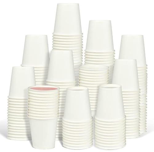 Gabrella 600 Pack 3oz Paper Cups | Disposable Bathroom Mouthwash & Espresso White Cups | Leak-Proof Lining for Hot & Cold Drinks | Stackable Design for Easy Storage