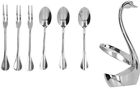 Stilvoller Aufbewahrungsständer für Geschirr, Küchenset aus Edelstahl mit Gabel und Löffel, eleganter Utensilienorganizer aus Zinklegierung mit silberner galvanischer Oberfläche