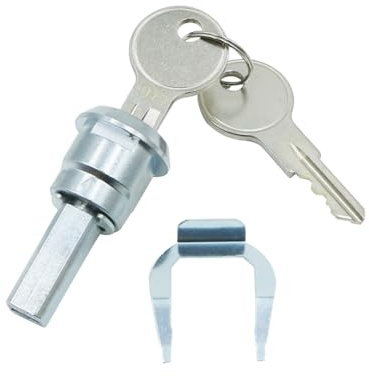Huba 1 Set Universal Stainless Toolbox Lock, for Tool Cabinets and Drawers (1 Fastening tab and 2 Keys,1 Cylinder)