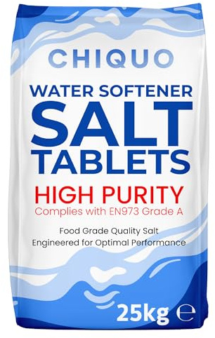 Water Softener Salt Tablets 25kg (55.1lb) - EN973 Grade A Approved - Ultimate Protection Against Limescale - Made from Food Grade Salt - Compatible with All Water Softener Machines