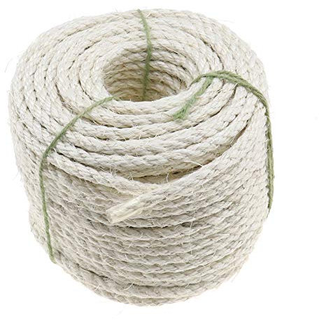 50 m langes Haustier-Sisal-Seil für DIY Garten Bündelung Terrassendielen Haustier Kratzbaum Katzenbaum Spielzeug - 0,8 cm Beige