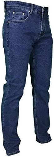 Jeans Uomo 5 Tasche Invernale Imbottito in Pile Caldo Foderato Elastico 46-60 Termico Chiaro a Vita Alta Denim (IT, Numero, 46, Regular, Regular, Chiaro)