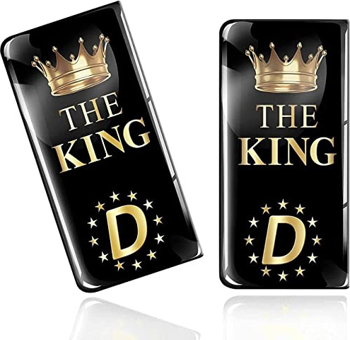 SkinoEu 2 x 3D Gel Silikon Nummernschild Kennzeichen JDM Aufkleber Tuning Auto Motorrad The King Krone Stickers EU QS 17