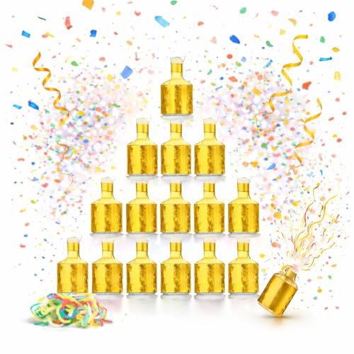 TK Gruppe Timo Klingler 20x Party Gold Schampus Popper Schampusknaller Partypopper für Partys & Silvester Kat. F1 für Jugendlichen & Kinder Jugendfeuerwerk (20x Gold)