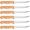 Homikit Steak Knives Set of 6, Stainless Steel Serrated Kitchen Knife Cutlery with Wood Handle for Steak Meat Pizza Vegetables, Sharp & Ergonomic Design, Matte Finish & Easy Clean