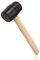 Black Large Rubber Mallet 16oz Heavy Duty Rubber Hammer Mallet with Wooden Handle Easy Grip | 450g