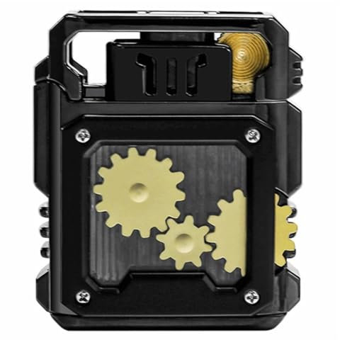 OLELY Encendedor Fresco, Encendedor de Queroseno, Encendedor Steampunk, Encendedor portátil, Encendedor Recargable, Regalos de cumpleaños únicos for Hombres, papá y Marido (Color : Negro)