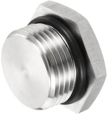 M METERXITY Tapón Macho - Enchufe Hexagonal de Rosca para Conexión de Tubería con Anillo de Goma Sellante, Inoxible, Aplicable a Tuberías de Agua (M20x1.5, Tono Plateado)