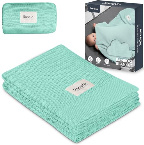 Lionelo Bamboo Blanket, Babydecke, Kuscheldecke Baby, leichte Bambusdecke | Wickelauflage, 100% Baumwolle, nNatürlich, Weich, Antibakteriell, Hypoallergisch, vom 1. Lebenstag an, 100x75cm