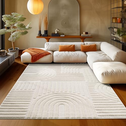 Teppium Tappeto salotto moderno, tappeto camera da letto, 60 x 110 cm, pelo corto, stile scandinavo, design bohemien, morbido, cucina, moquette soggiorno