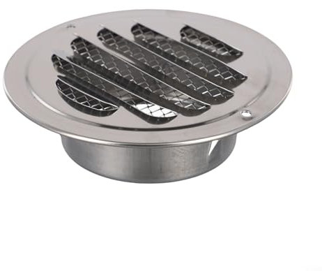 Zilimontt Stainless Steel Circle Air Vent Grill Cover, Wall Vent Cover With Insect Mesh, Round Extractor Fan Vent Cover Grille Louvre(98mm)