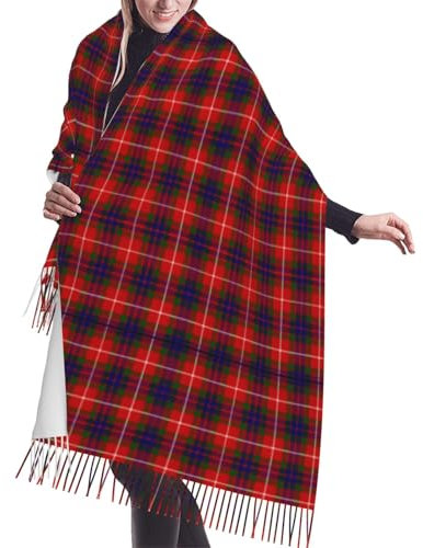 Klassische Weicher Schal Clan Fraser Tartan-Plaid Langer Damen Schal Kuschelige Deckenschal 68X196Cm Schal Damen Für Winter Indoor Reisen