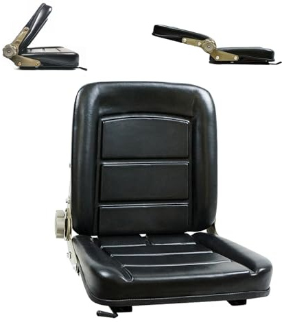 Siège de tracteur universel, Siège de chariot élévateur, 41x38x46cm, réglable 45°-160°, avec rail coulissant, fixation universelle 25x27cm, structure renforcée heavy-duty