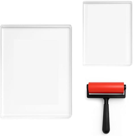 Piastra in gel da 5 x 7 e 8 x 10 pollici, piastra di stampa in gel impermeabile e lavabile con gomma, adatta per la fabbricazione di carte e arti.