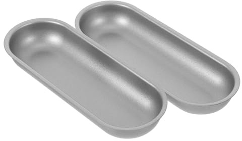 YARNOW Molde para Pan de Hot Dog Antiadherente 2 Piezas de Acero al Carbono Grueso, Molde Alargado para Hornear Panecillos, Bandejas para Horno Resistentes y Aptas para Cocina Doméstica