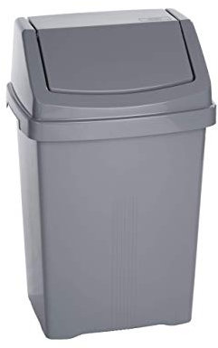 Home In Style Plastic Swing Bin 50 L Kitchen Waste Bin Office Dustbin Bathroom New (Grey)