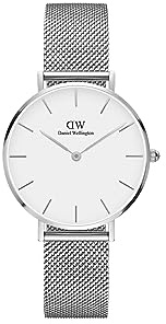 Daniel Wellington Petite Melrose, Silber/Silber Uhr, 32mm, Mesh, für Damen