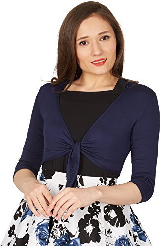 BlackButterfly Jerseybolero Dam Knytning Fram, Midnattsblå, XXL