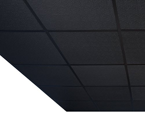 Black Suspended Ceiling Grid Complete Components + Black Vinyl Ceiling Tiles (10m2 Black Suspended Ceiling Grid + Vinyl Tiles)