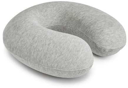Amazon Basics Cuscino per il collo, in memory foam, 1 unità, Semicircolare, Grigio