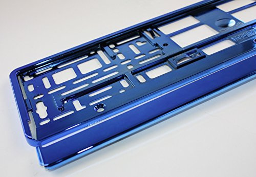 ZentimeX Z788670 Kennzeichenhalter Kennzeichenhalterung blau glänzend Hochglanz für DE-Standard Kennzeichen 1 Stück