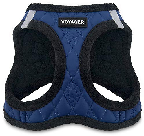 Best Pet Supplies Voyager Step-In Plüsch Hundegeschirr - Weicher Plüsch Step In Vest Geschirr für kleine und mittelgroÃŸe Hunde Königsblau Kunstleder, S (Brustumfang: 36,8-40,6 cm)
