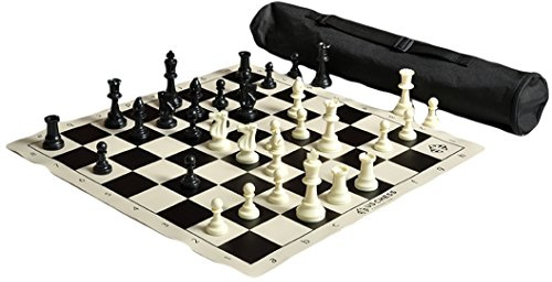 US Chess Quiver Tournament Chess Set Combination Triple Weighted (Black)