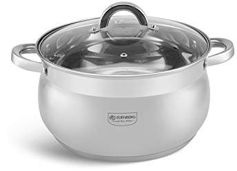 Edënbërg Classic Line - Olla de acero inoxidable con tapa (24 cm de diámetro, 6,5 l, base de 5 capas)