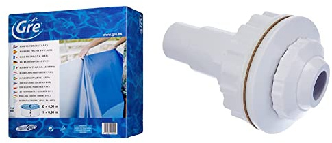 Gre FPR352 - Liner para Piscinas Redondas, Diámetro de 350 cm, Altura de 120 cm, Color Azul & AR503 - Boquilla de Impulsión para Piscinas Desmontables