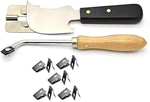 Vinyl Flat Quarter Moon Knife With Weld Trim Guide And Flooring Hand Groover With 10pcs Replacement Blades For Trimming Welding Rod/Grooving PVC Vinyl Flooring Weld Tools Kit,Collector88