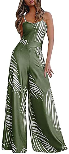 Jumpsuit for Women UK Bandeau Strapless Playsuit Sexy Summer Playsuits Casual Sleeveless Romper Button Belted Elegant Polka Dot Print Dungarees High Waisted Wide Leg Pants Trousers with Pockets