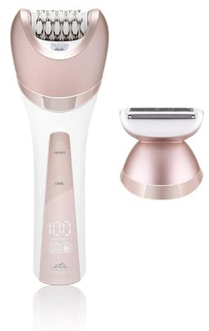 ETA Epilierer I kompaktes Epiliergerät mit Rasieraufsatz I 30 Pinzetten I 4 Stunden Akkulaufzeit I Trimmaufsatz I Integriertes Licht I Reisetasche I Fenite Epilierer