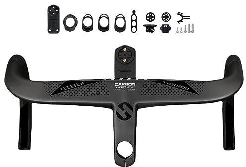 ZCXBHD Carbon Lenker Rennrad Internes Routing 360/380/400/420/440mm Integriert Fahrrad Lenker Rennrad 28.6mm Drop Bars Fahrradvorbau Länge 70/80/90/100/110/120mm (Color : Black, Size : 420mm*90mm)