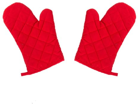 Lot de 2 gants de cuisine résistants à la chaleur avec boucle de suspension, gants de cuisine antidérapants pour griller, micro-ondes, pizza, rouge
