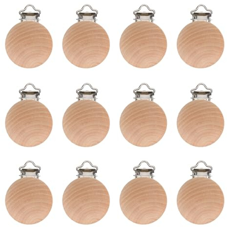 Pinzas Chupete, Clip Madera Para Chupete, Pinzas De Chupete De Madera, Pinza Para Chupete Madera, Clips Madera Para Chupete, Pinzas Clip Madera Para Chupete, Chupeteros De Madera, 12 Piezas