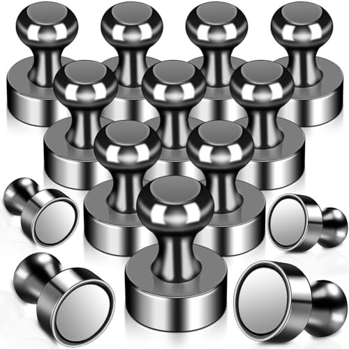 Starke Neodym Magnete, 14 Stück Schwarz Extra Stark, Mini Magnet für Kühlschrank, Magnettafel, Kegelmagnete, Stecktafel, Pinnwand, Whiteboard, Büro
