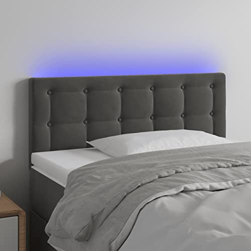 CIADAZ Kopfteil Dunkelgrau 90x5x78/88 cm Samt, Kopfteil Bett, Bettrückwand, Headboard, Bettrückwände, Bettkopfteilbezug, Kopfteilabdeckung - 3122083