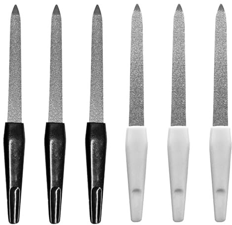 6 Stück Nagelfeile,Nagelfeilen Naturnägel,15 cm Nagelfeile Weiß und Schwarz,Nagelfeilen Set, Nail File, Nagelpfeile,Fein Metal Nagelfeilen,Maniküre Feilen,für Maniküre und Pediküre
