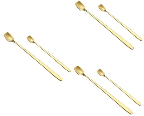 GARVALON 3sets Griff Edelstahl Rührlöffel Für Tee Cocktail Dessert Bar Home 2 Stücke * 3