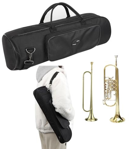 Trompetenkoffer, Trompetentasche, Trompetenrucksack, wasserdicht, dick gepolstert, Trompeten-Gigbag, verstellbare Schultergurte, Musikinstrumentenkoffer, tragbarer Trompetenhalter, Musiktasche,
