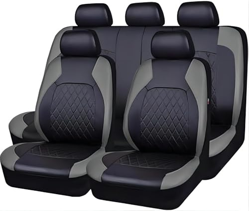 ZORTAXKFV Autositzbezüge Für Skoda Fabia Mk2 (5J) 2008 2009 2010 2011 2012 2013 2014 Leder Auto Sitzbezüge Vorne Hinten Autositz Schonbezug Autositz Zubehör,D