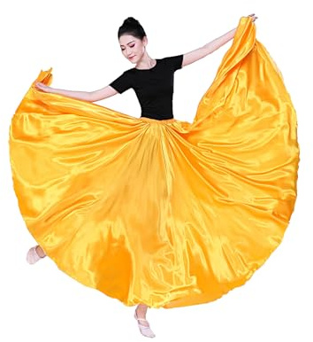 Knöchellang Tanzrock Bauchtanz Röcke Frauen Tanzrock Moderne Kostüm Maxi Röcke für Ballerina 360°540°720°