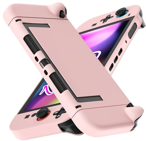 [Improved Easy Dockable Version] Pink Case for Nintendo Switch 2, FANPL Protective Cover for Switch 2 and JoyCon Controller - Strong and Durable, Not Easy to Fall Off