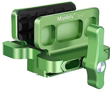Manbily Sella U-3 per treppiedi da tiro, in lega di alluminio, supporto universale a morsetto da 1/4 e 3/8 e base di compatibilità Arca-Swiss per monopiedi, verde