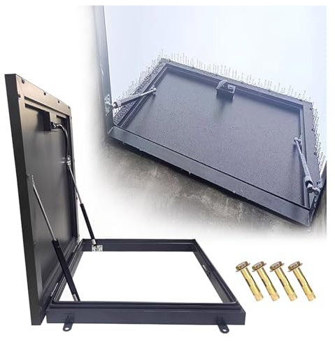 Générique Trappe d'accès pour puits de lumière sur Mesure de 50 à 81 cm, idéale pour Un Usage résidentiel et Commercial, Couvercle d'évacuation pour sous-Sol/Grenier/Cave avec raccords (55 x 80 cm)