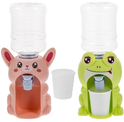Gatuida Mini Dispensador de Agua para 2 Piezas Juguete Educativo de Simulación Electrodoméstico de Cocina de Juguete Diseño de Dibujos Animados Uso Interior y Exterior