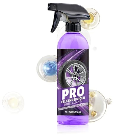 Detergente per cerchioni resistente – 120 ml spray per rimuovere la polvere dei freni, detergente in schiuma per pneumatici per interni auto, dettagli esterni del mozzo del motore del freno