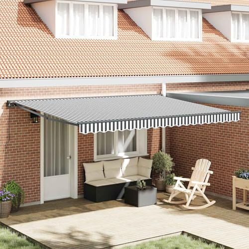Gecheer Toldo Retráctil Moderno de Aluminio y Tela, Control Manual o Remoto, Diseño Semi-Cassette, 450x300x165 cm Modelo LYKZJ-3330897ES