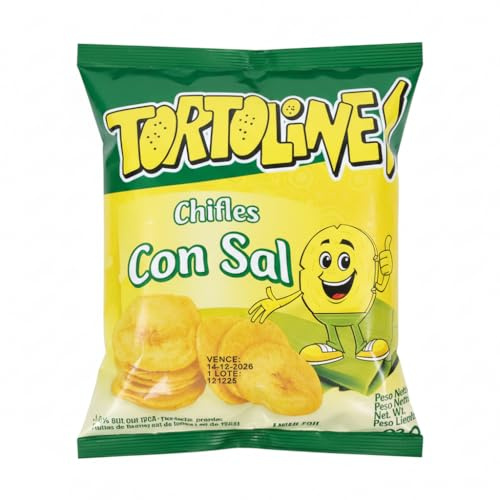 Chifles Con Sal - Pack de 30 Bolsas - Chips de Plátano Ecuatorianos Originales - 100 gramos - Tortoline, GOYA - Snack Crujiente y Natural de Ecuador - NEXU
